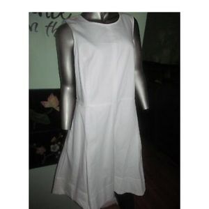 Lauren Ralph Lauren White Cotton Box Pleat Dress  Size 16